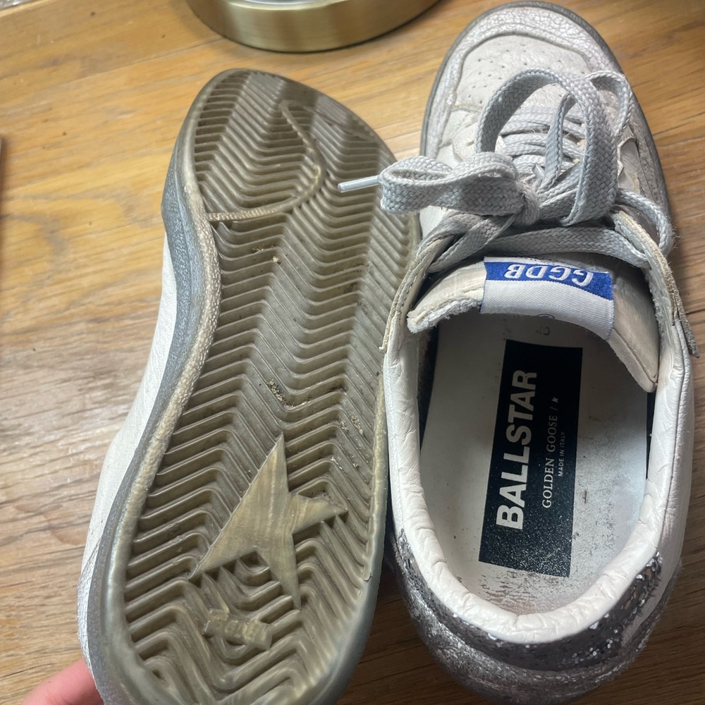 Golden Goose Women's White and Silver Star Sneakers - Picture 6 of 6